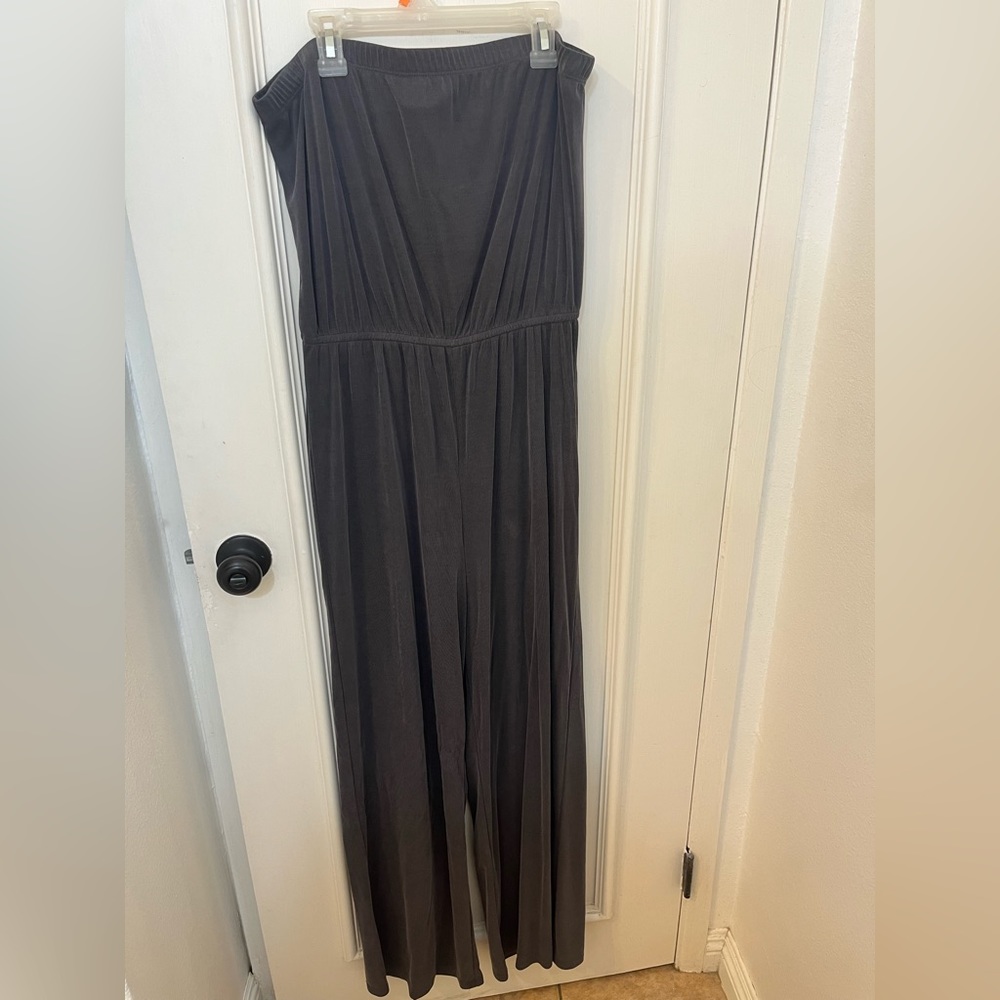 Grey strapless jumpsuit size L